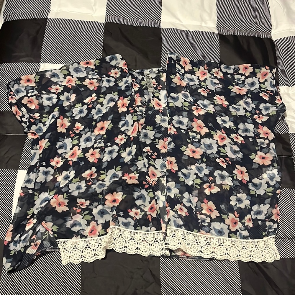 Flower print bathing suit coverup